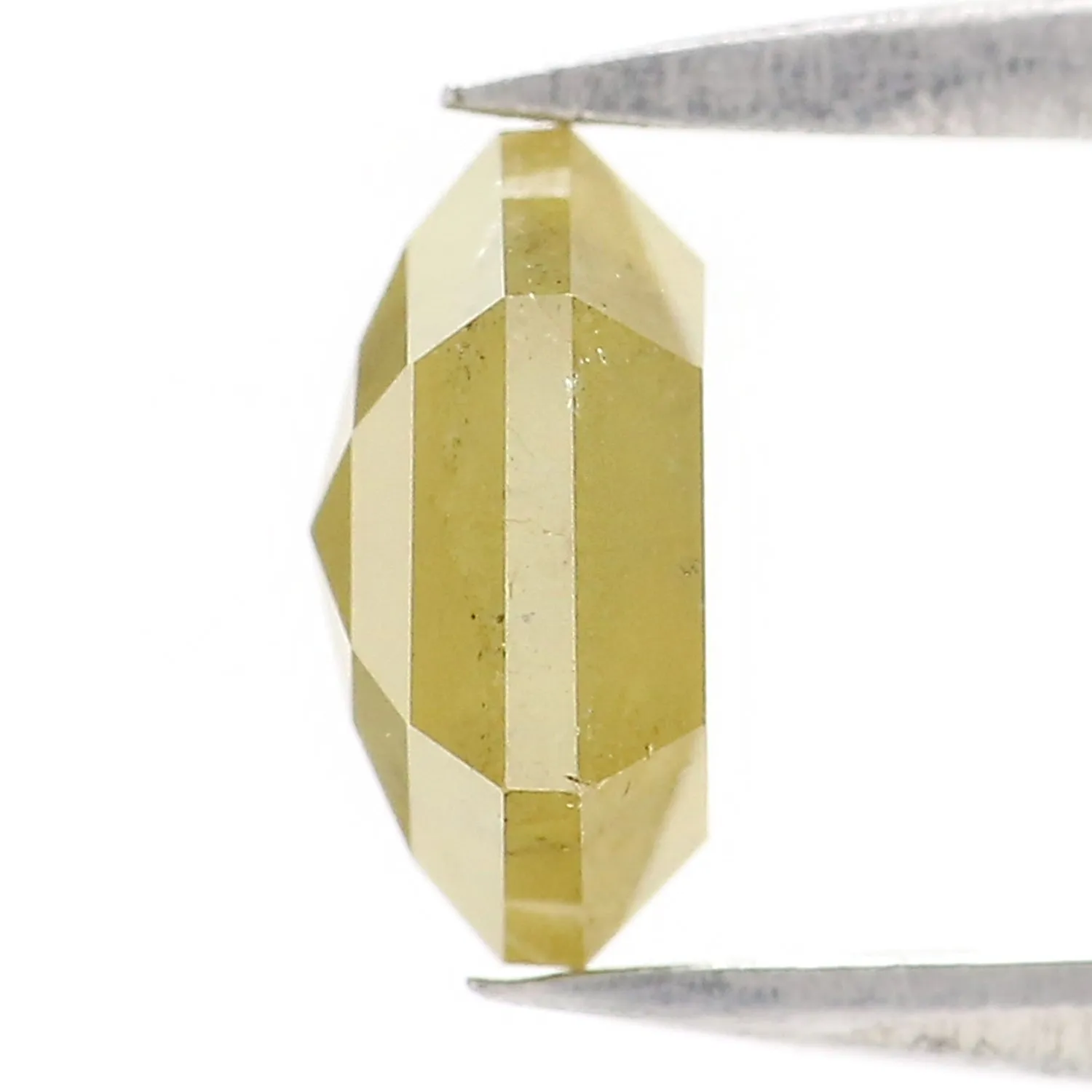 Natural Loose Hexagon Yellow Green Color Diamond 1.31 CT 7.35 MM Hexagon Shape Rose Cut Diamond KR2256