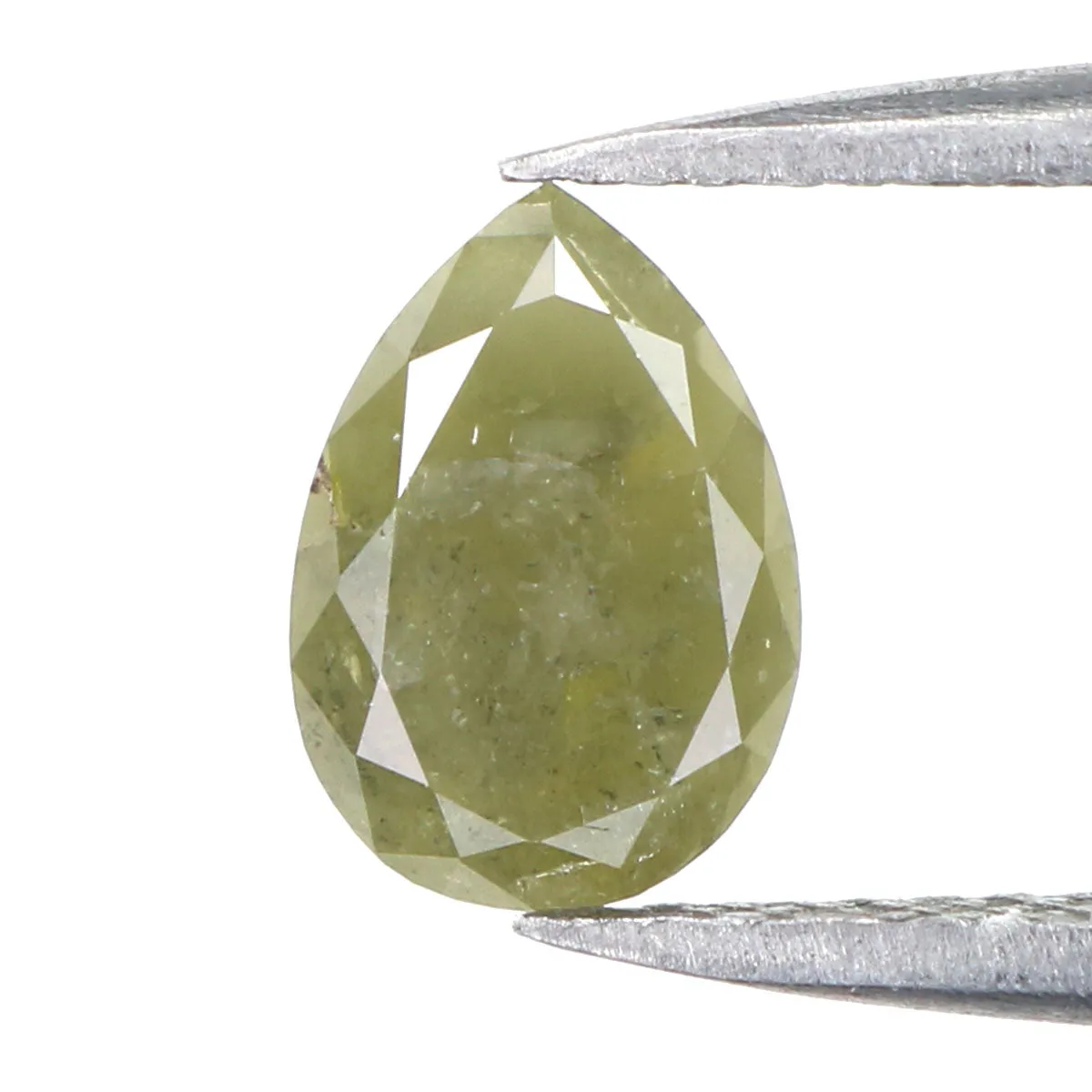 Natural Loose Pear Green Color Diamond 0.91 CT 7.65 MM Pear Shape Rose Cut Diamond L9937