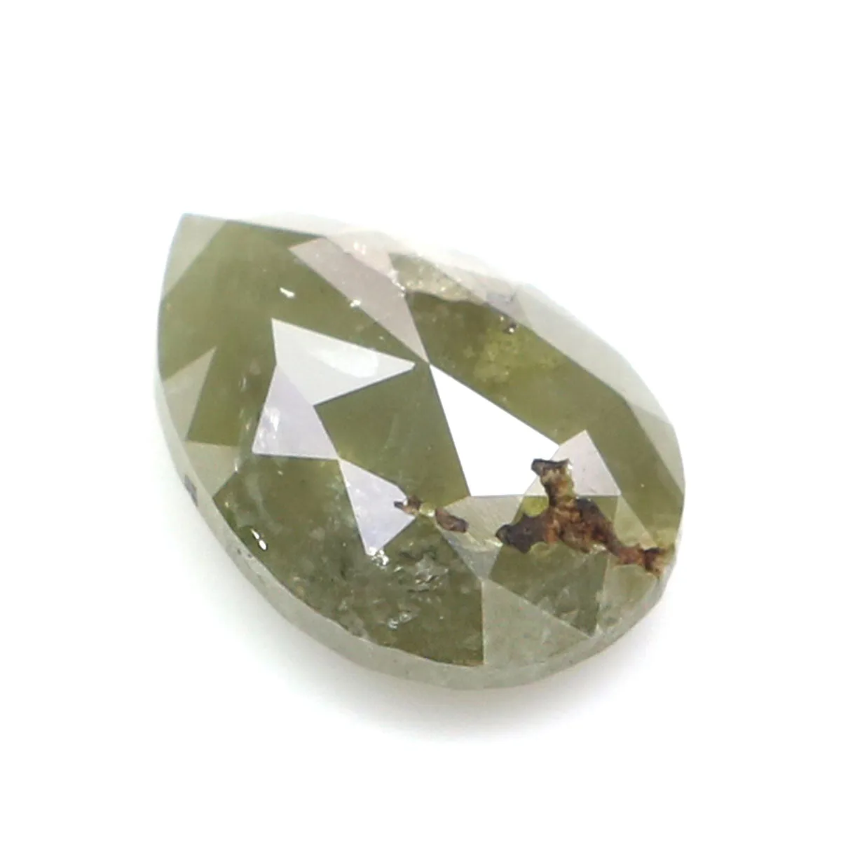 Natural Loose Pear Green Color Diamond 0.91 CT 7.65 MM Pear Shape Rose Cut Diamond L9937