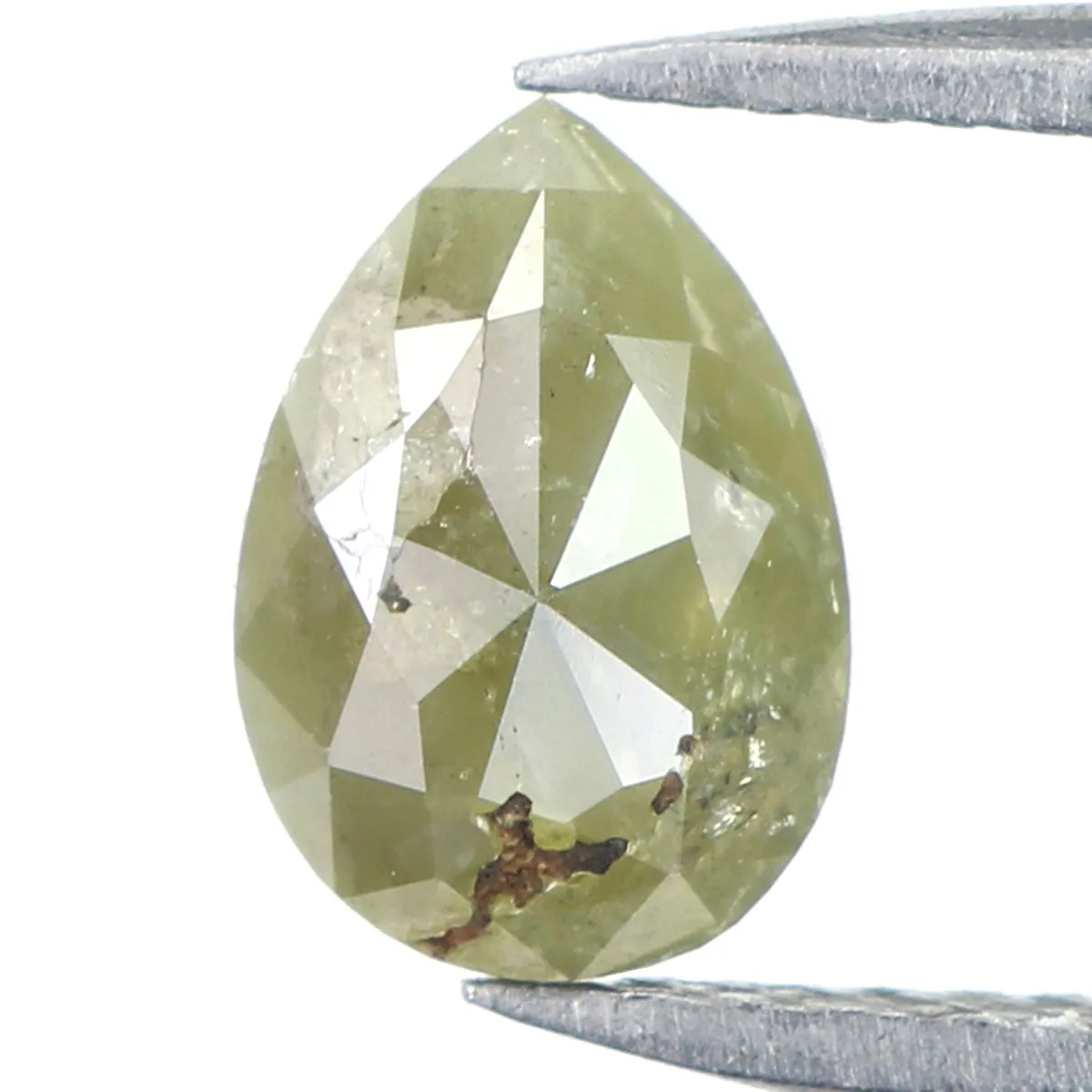 Natural Loose Pear Green Color Diamond 0.91 CT 7.65 MM Pear Shape Rose Cut Diamond L9937