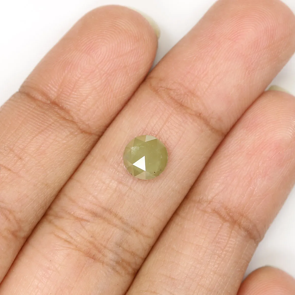 Natural Loose Rose Cut Green Color Diamond 1.01 CT 6.50 MM Round Rose Cut Shape Diamond KR645