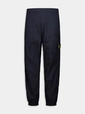 Navy Blue Cargo Jogger Pants in Nylon