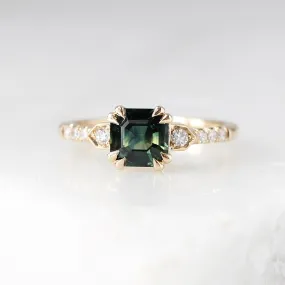 Nebula Green Sapphire and Diamond Ring