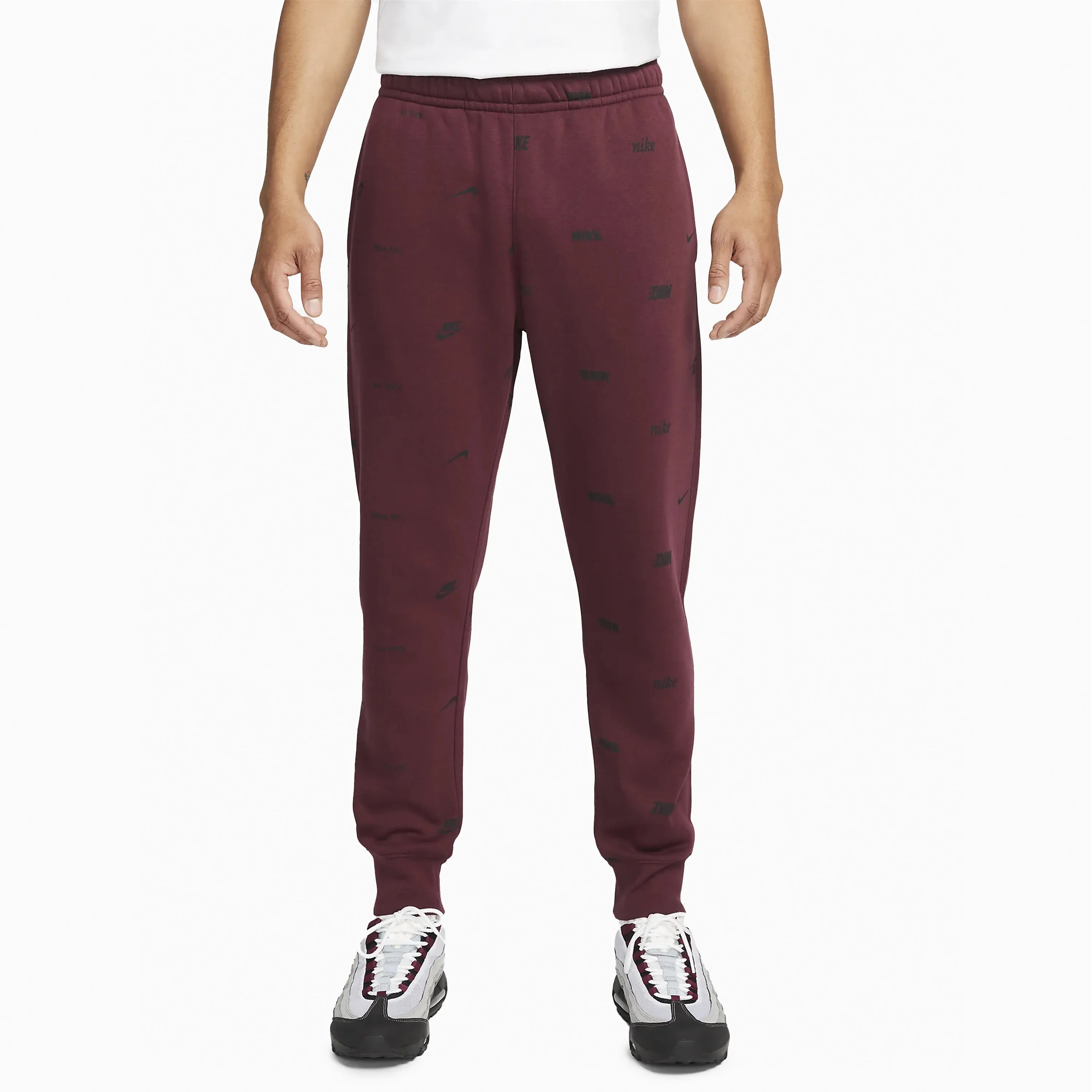 NIKE CLUB FLEECE ALLOVER PRINT JOGGERS NIGHT BROWN & BLACK - FB7437