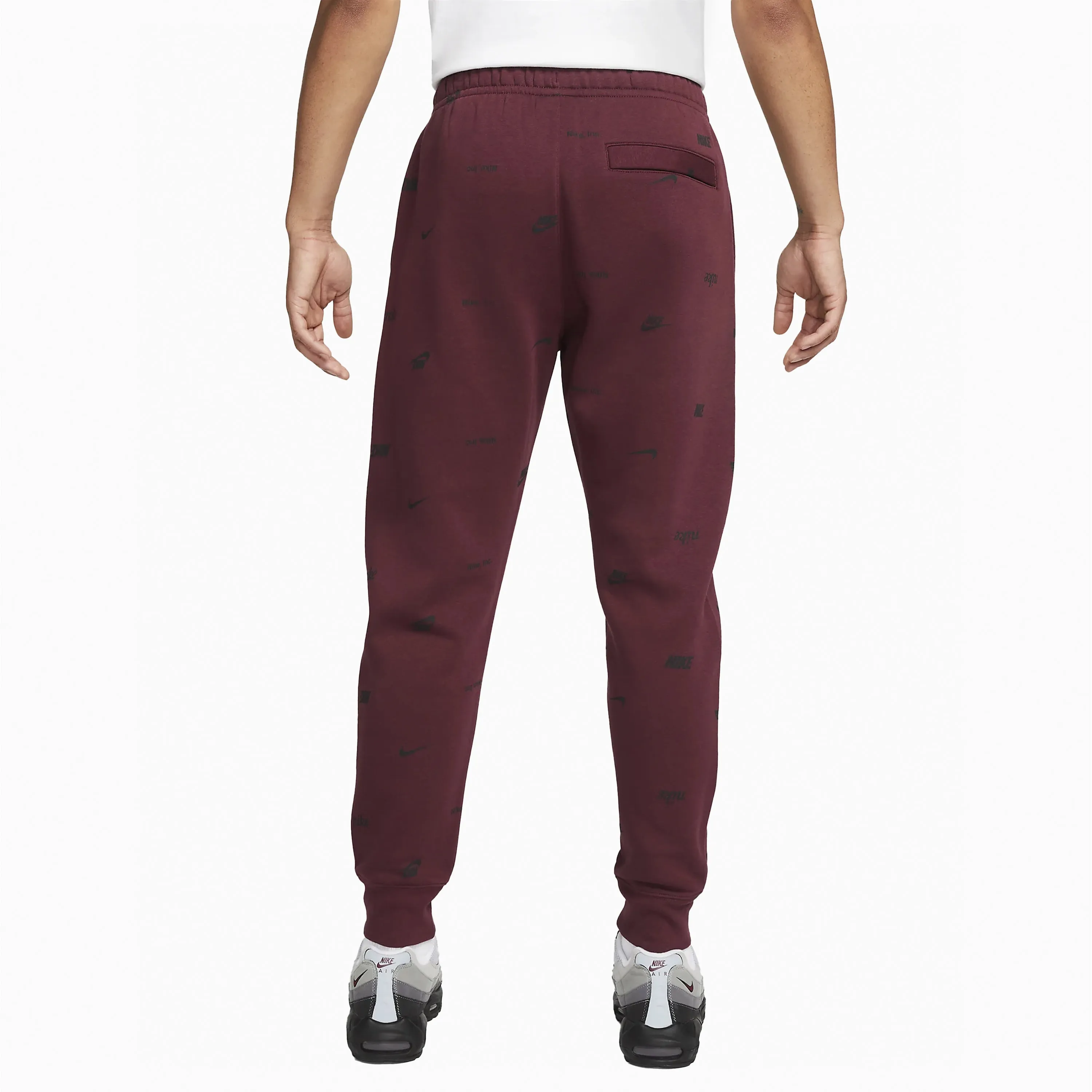 NIKE CLUB FLEECE ALLOVER PRINT JOGGERS NIGHT BROWN & BLACK - FB7437