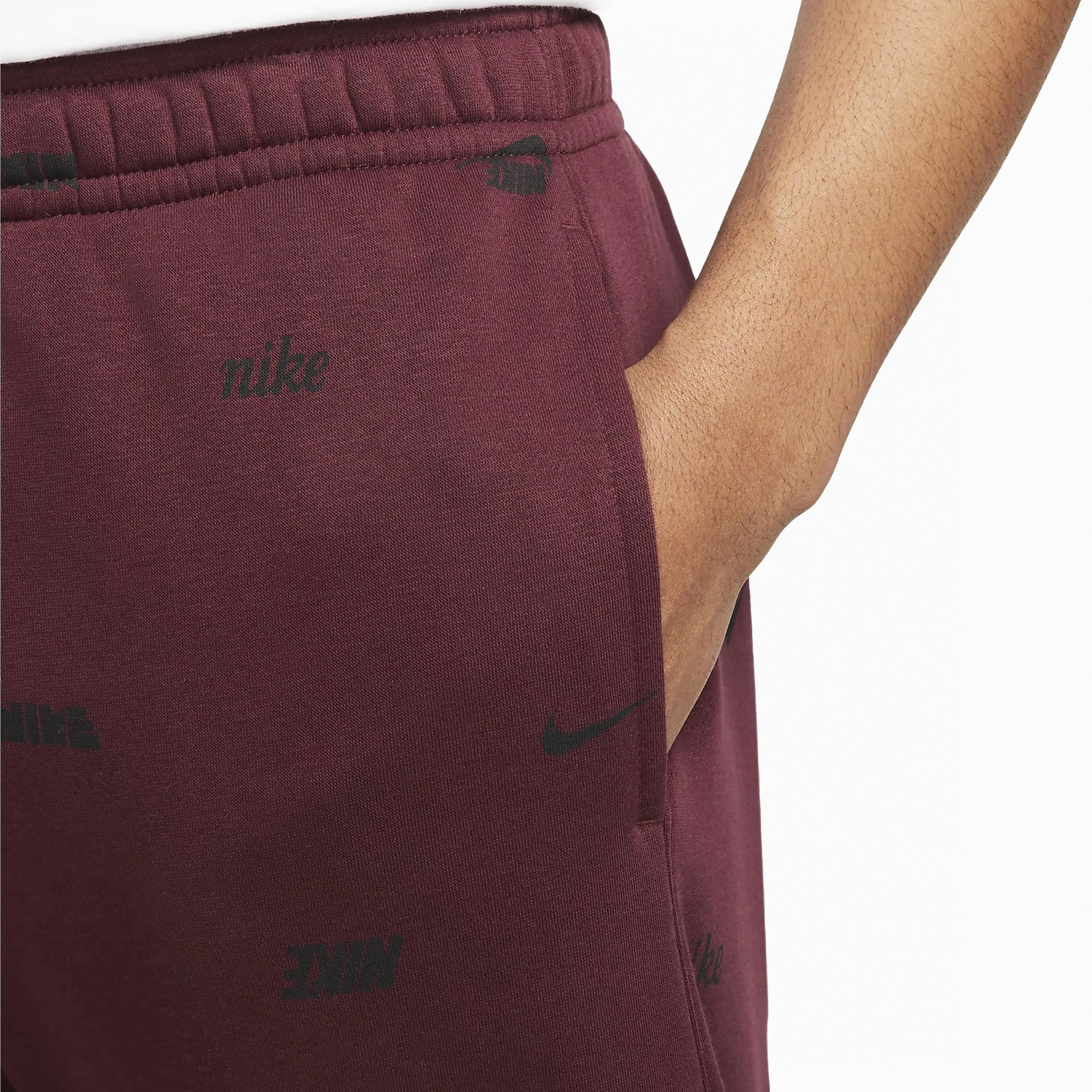 NIKE CLUB FLEECE ALLOVER PRINT JOGGERS NIGHT BROWN & BLACK - FB7437