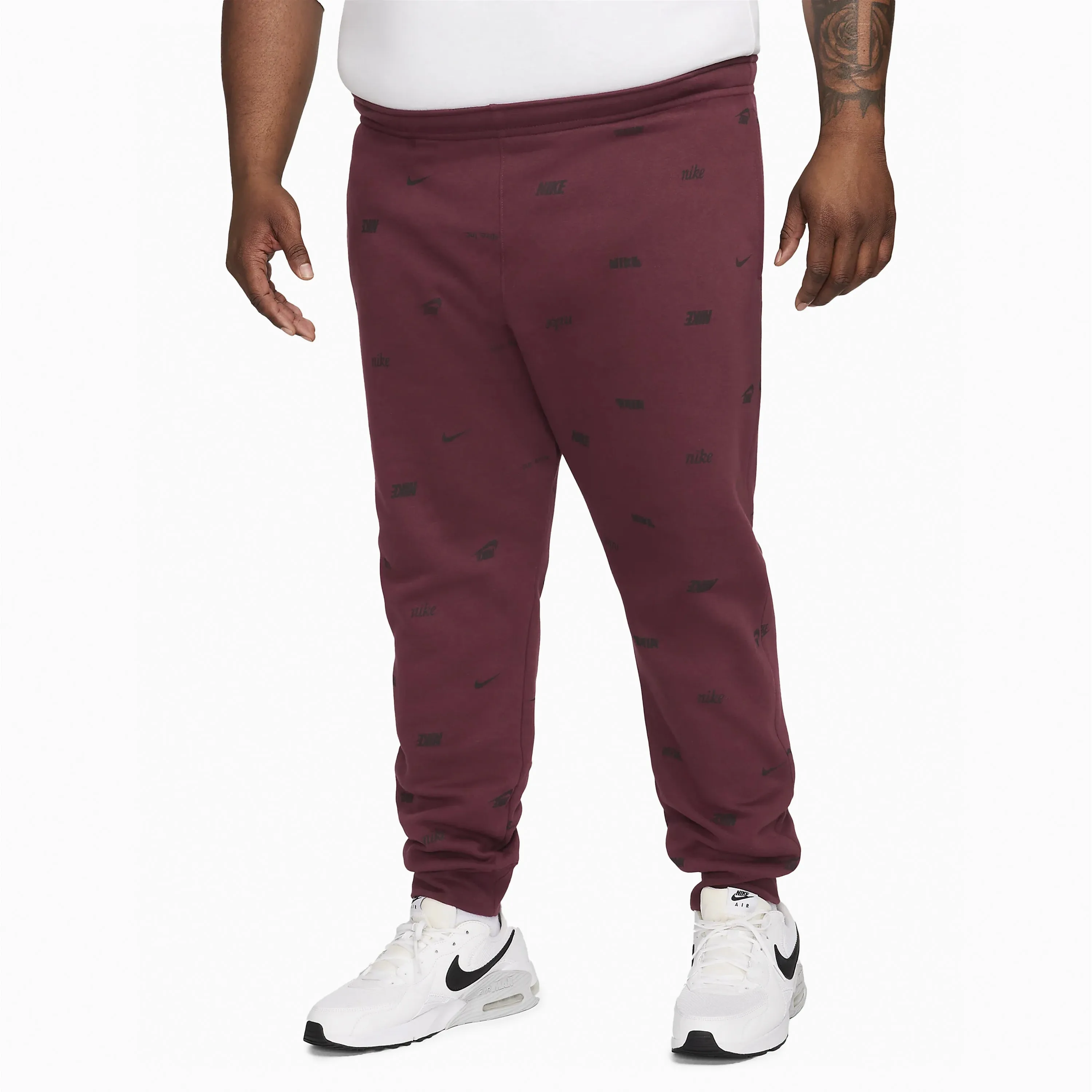 NIKE CLUB FLEECE ALLOVER PRINT JOGGERS NIGHT BROWN & BLACK - FB7437