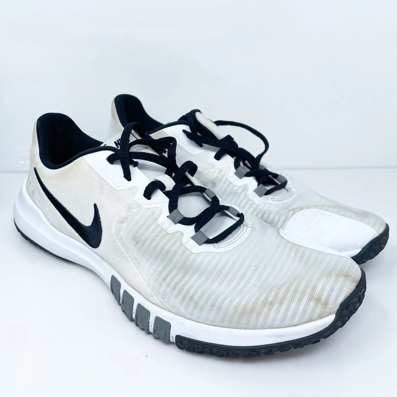 Nike Mens Flex Control 4 CD0197-100 White Running Shoes Sneakers Size 11