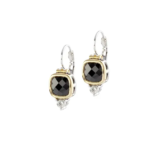 Nouveau Large Black Square CZ FW Earrings by John Medeiros