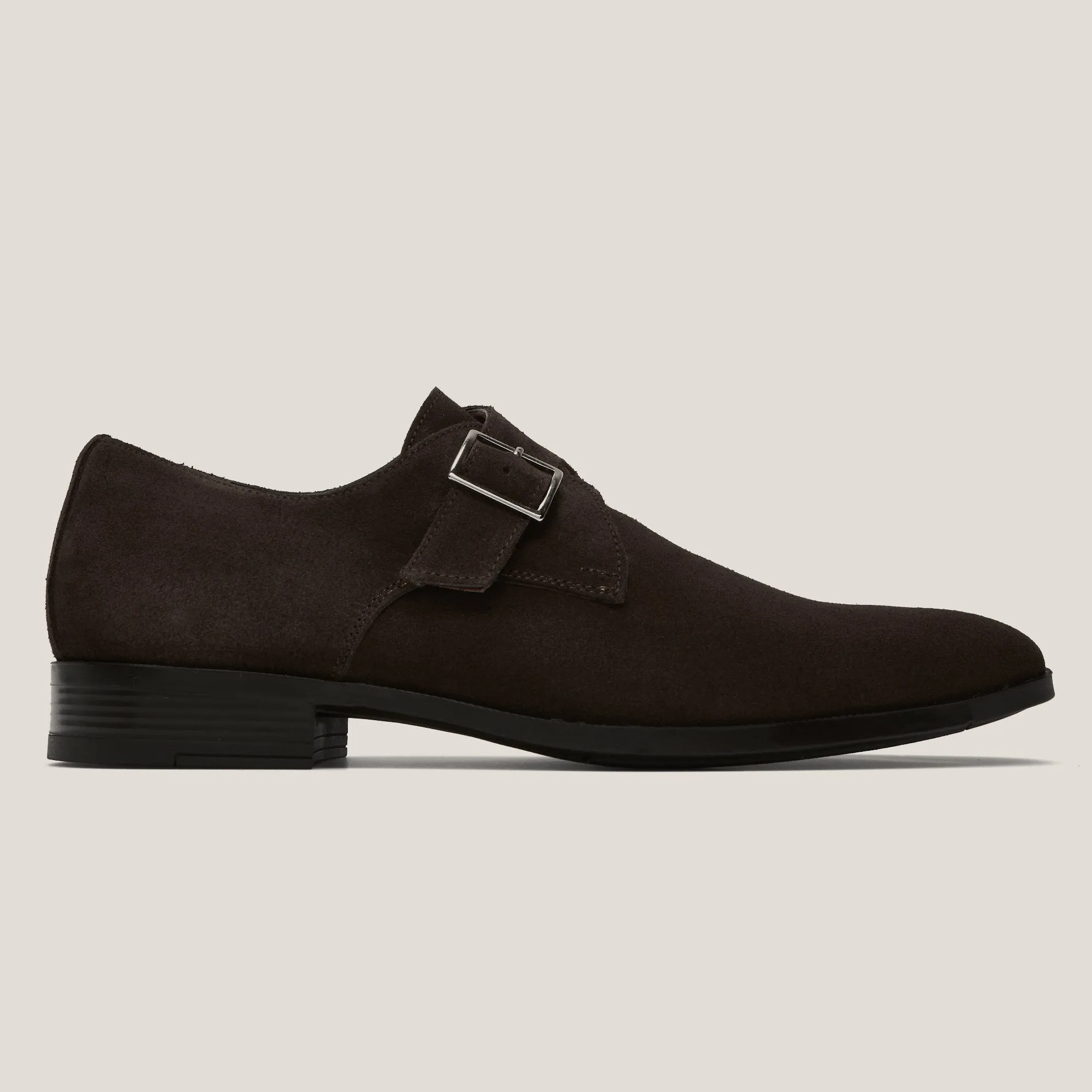 NY24 Dark Brown Suede Single Monk Shoes