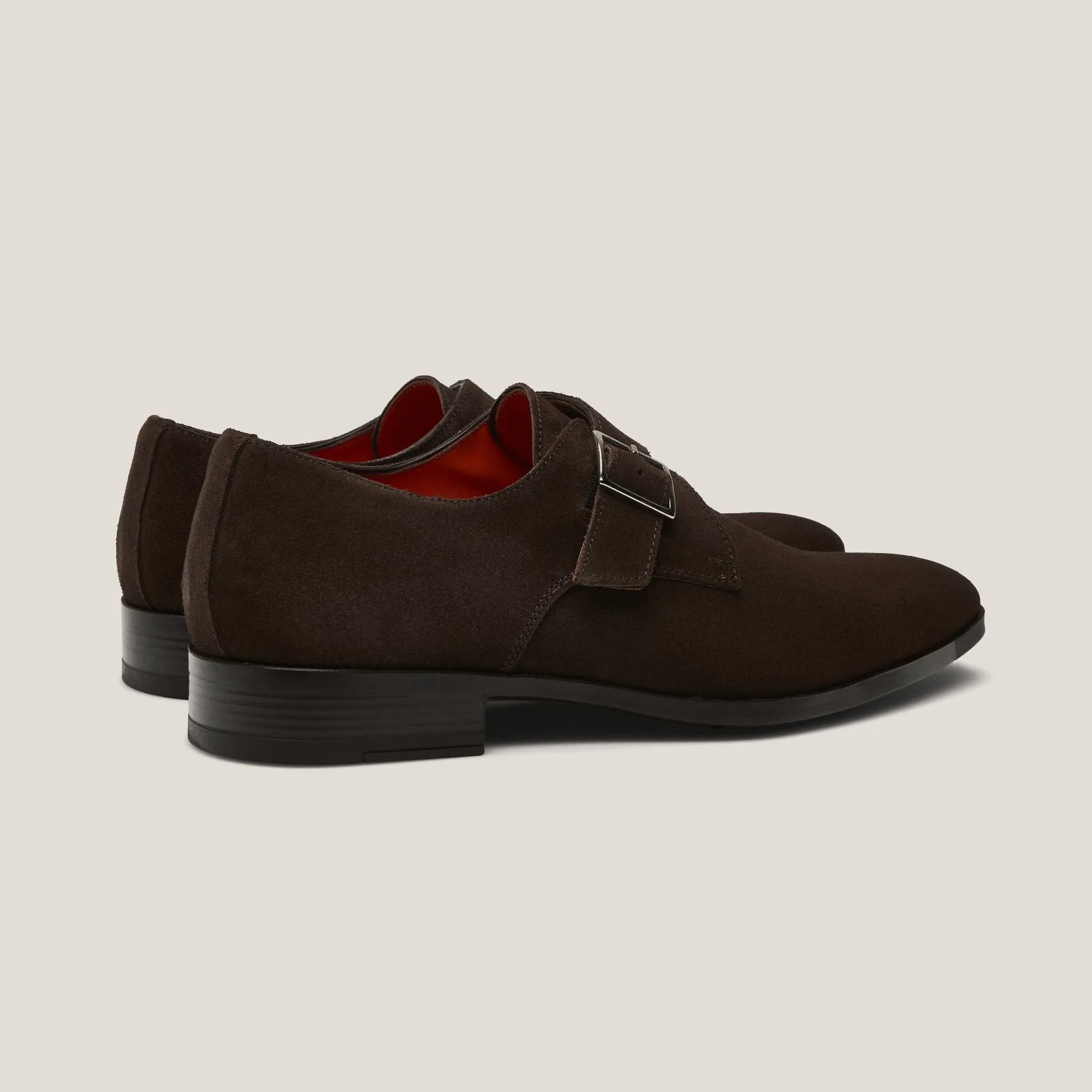 NY24 Dark Brown Suede Single Monk Shoes