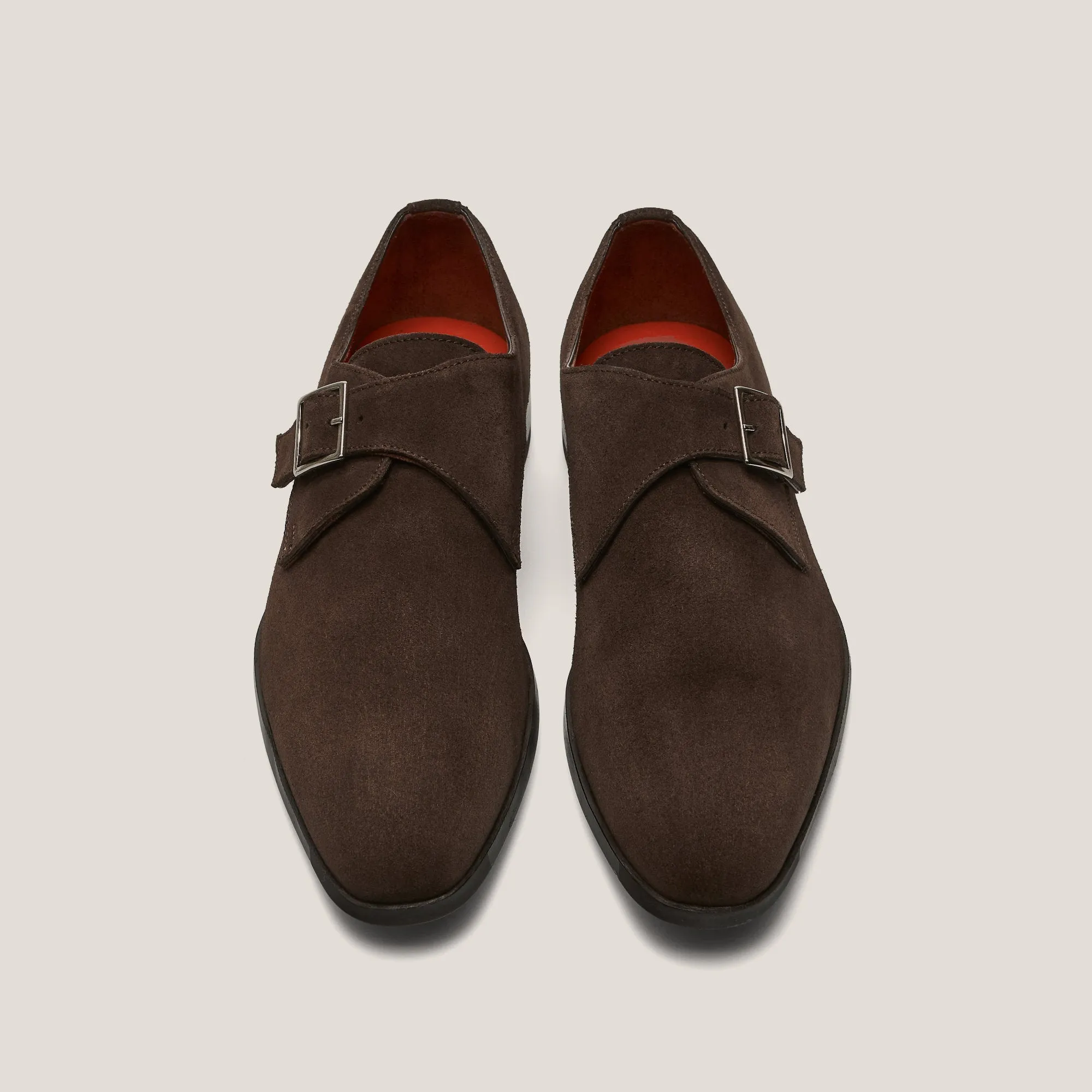 NY24 Dark Brown Suede Single Monk Shoes