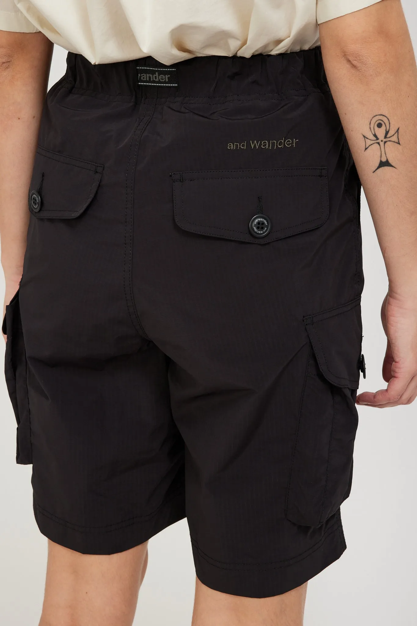 Oversized Cargo Short Pants Black Womens