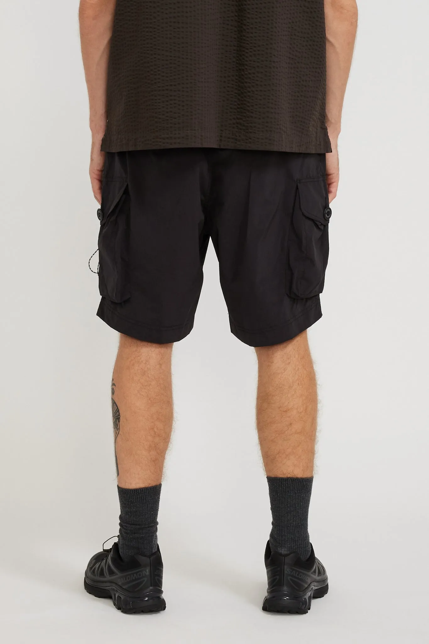 Oversized Cargo Short Pants Black