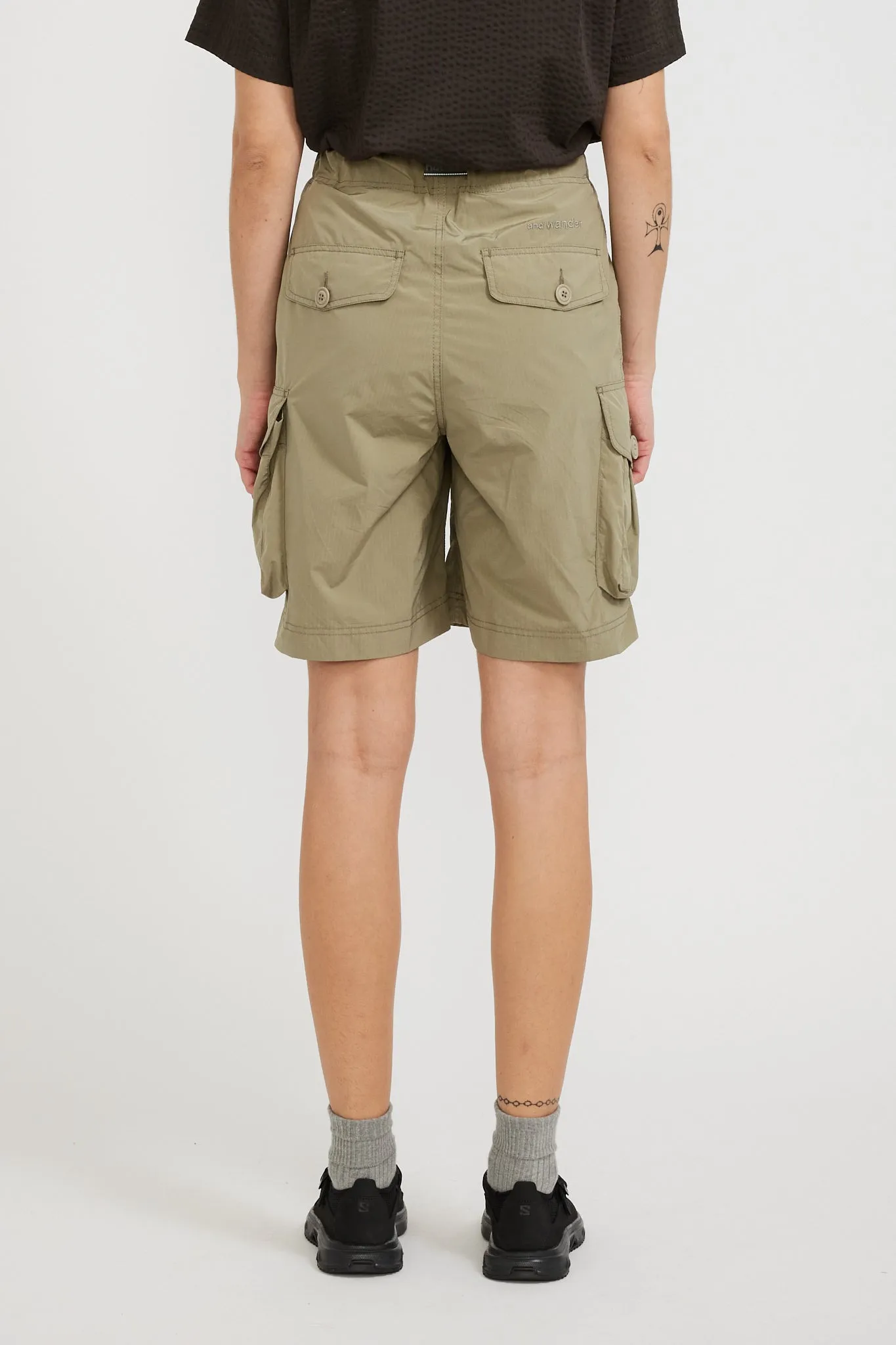 Oversized Cargo Short Pants Light Beige Womens