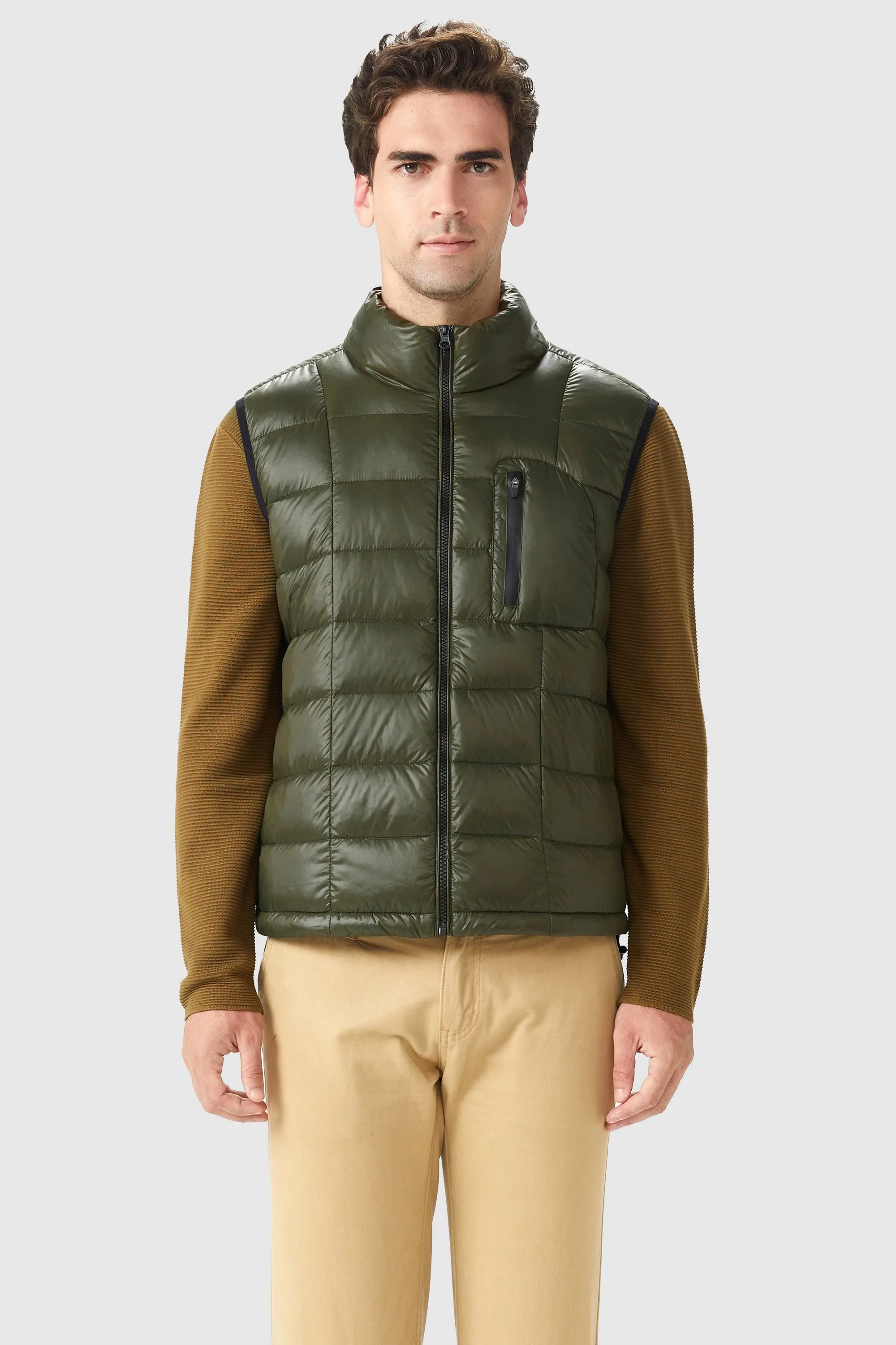 Packable Winter Vest with Stand Collar