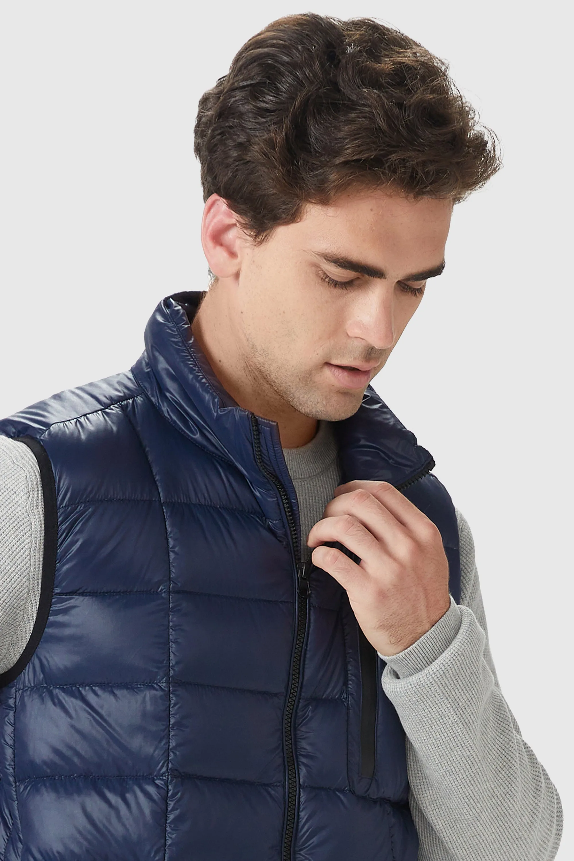 Packable Winter Vest with Stand Collar