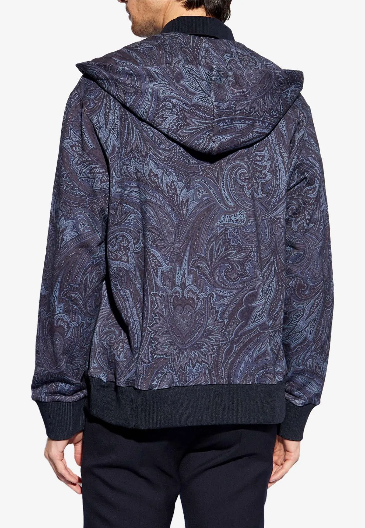 Paisley Print Zip-Up Hoodie