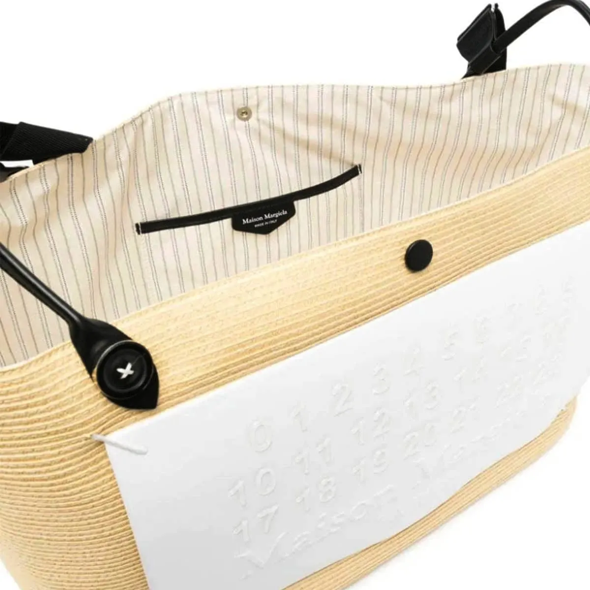 PAPER TOTE BAG XL NATURAL/WHITE | Bodega