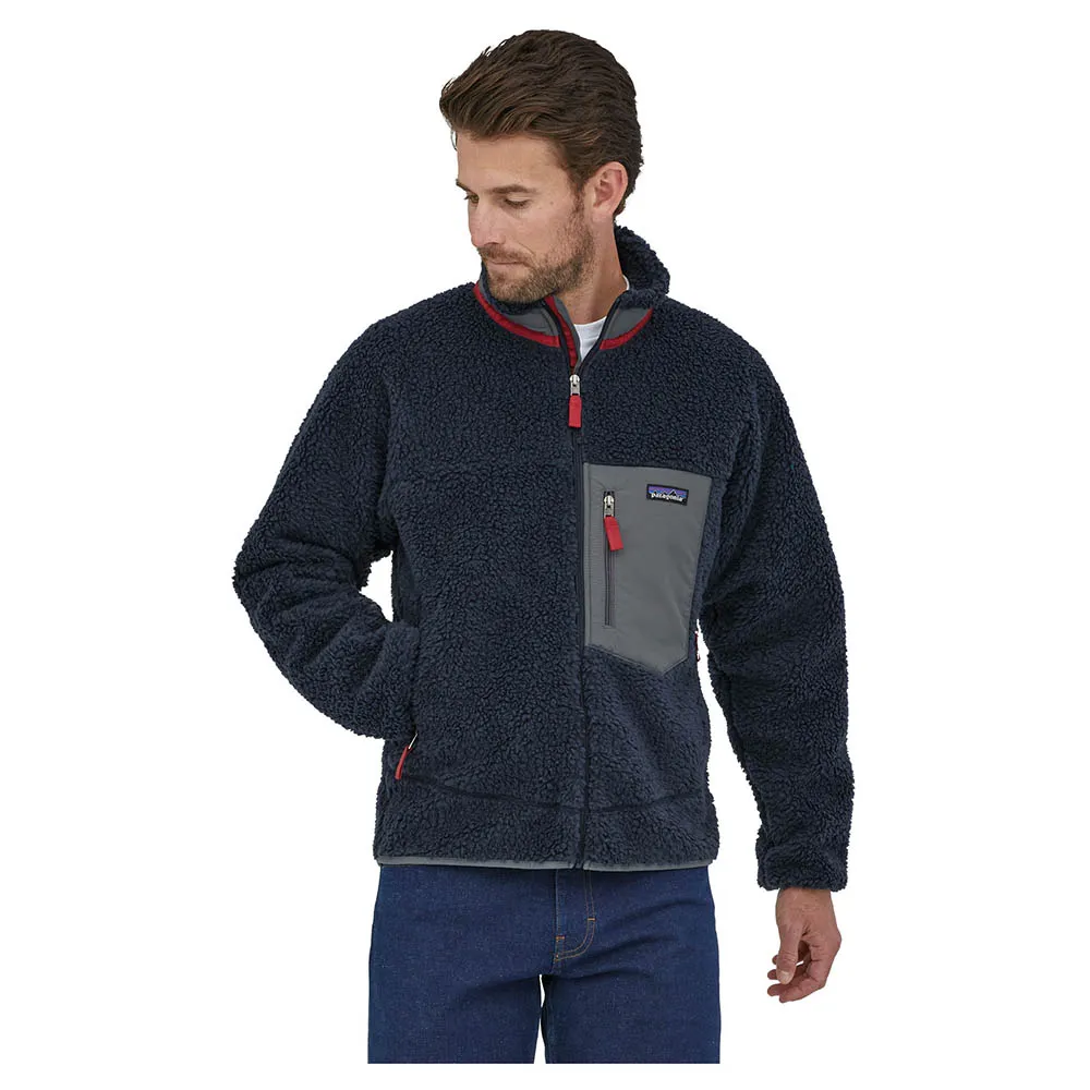 Patagonia Men's Classic Retro-X Fleece Jacket - New Navy / Wax Red