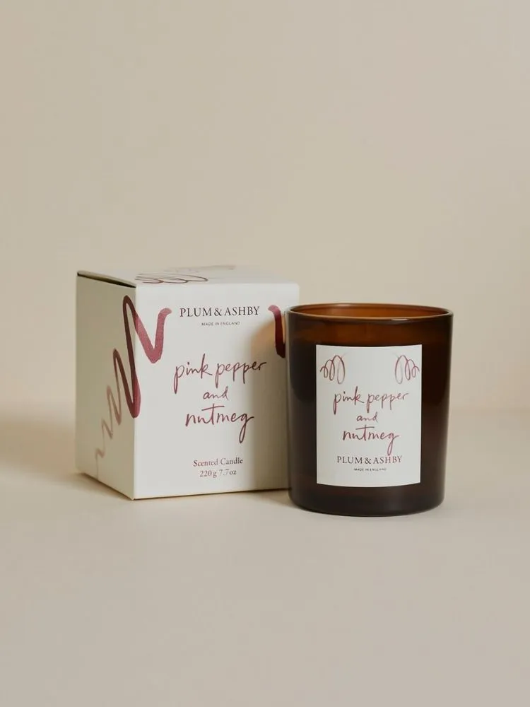 Plum & Ashby Pink Pepper & Nutmeg Scented Candle