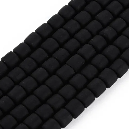 Polymer Clay Beads, Column, Black, 6.5mm