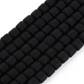 Polymer Clay Beads, Column, Black, 6.5mm