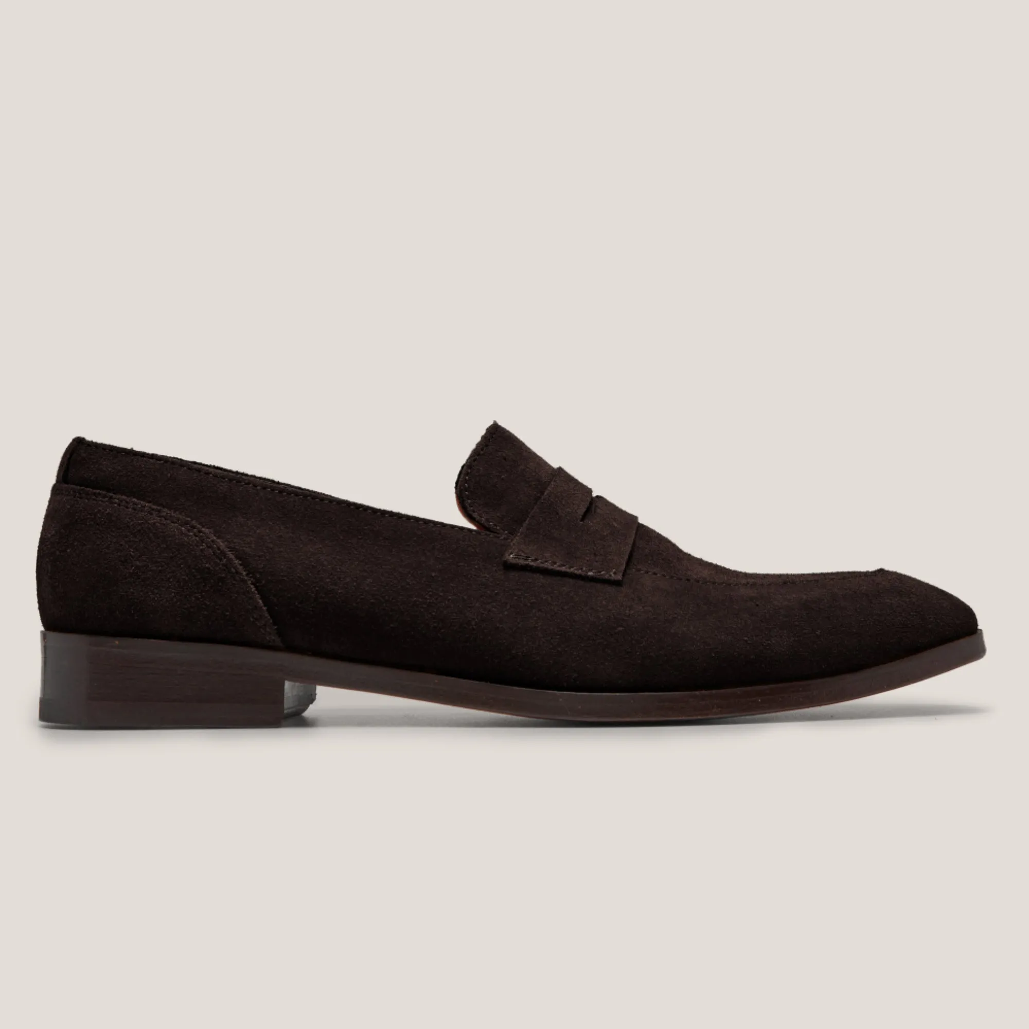 Porto Dark Brown Suede Penny Loafers