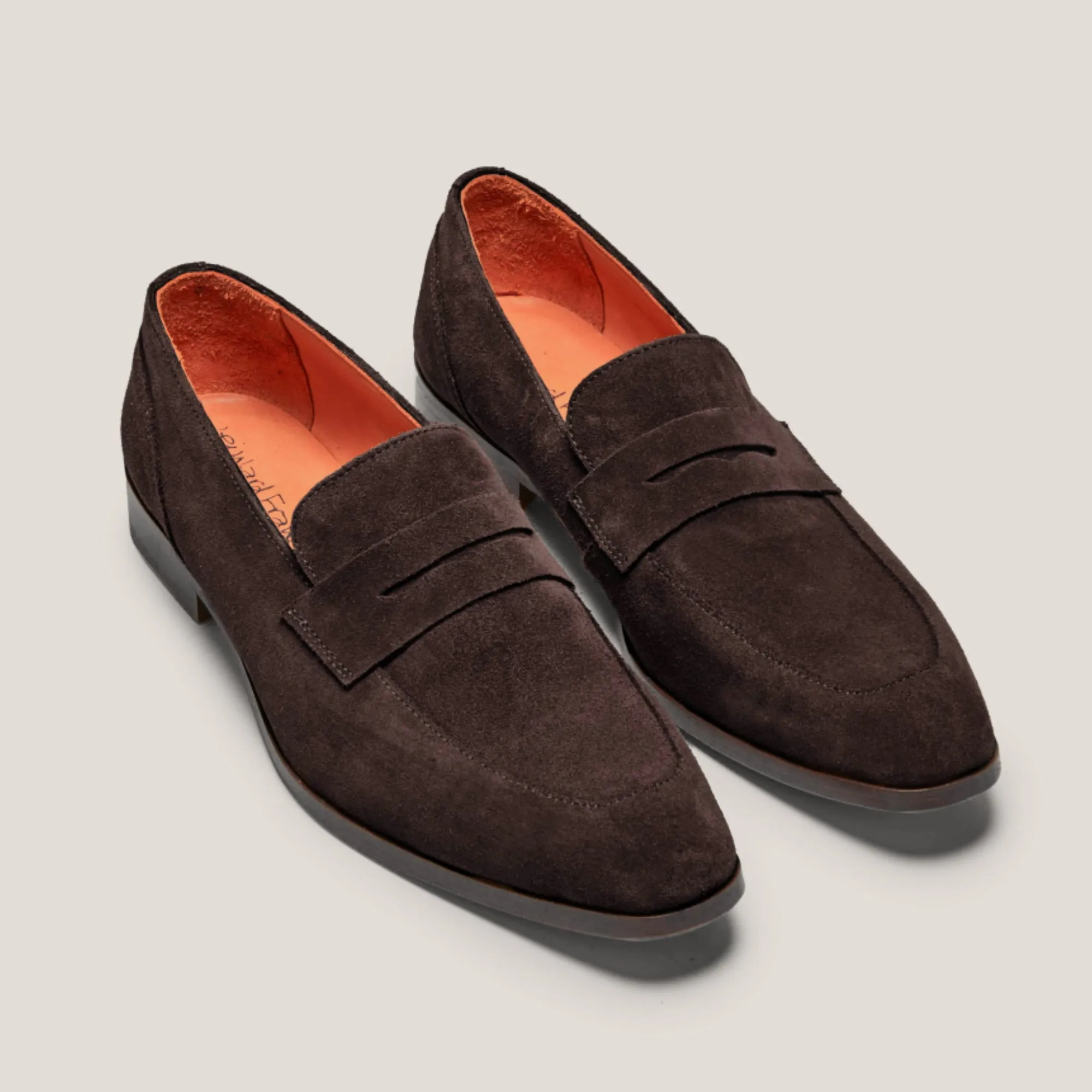 Porto Dark Brown Suede Penny Loafers