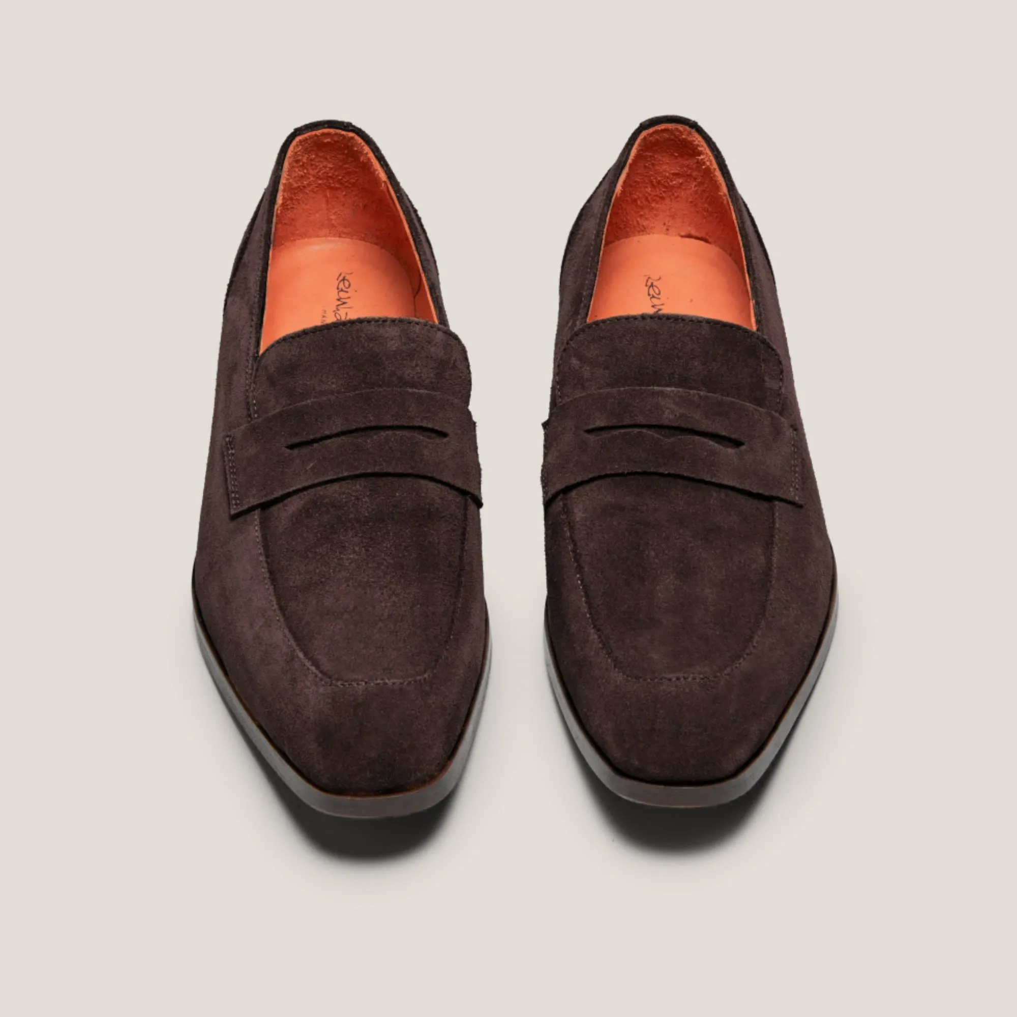 Porto Dark Brown Suede Penny Loafers