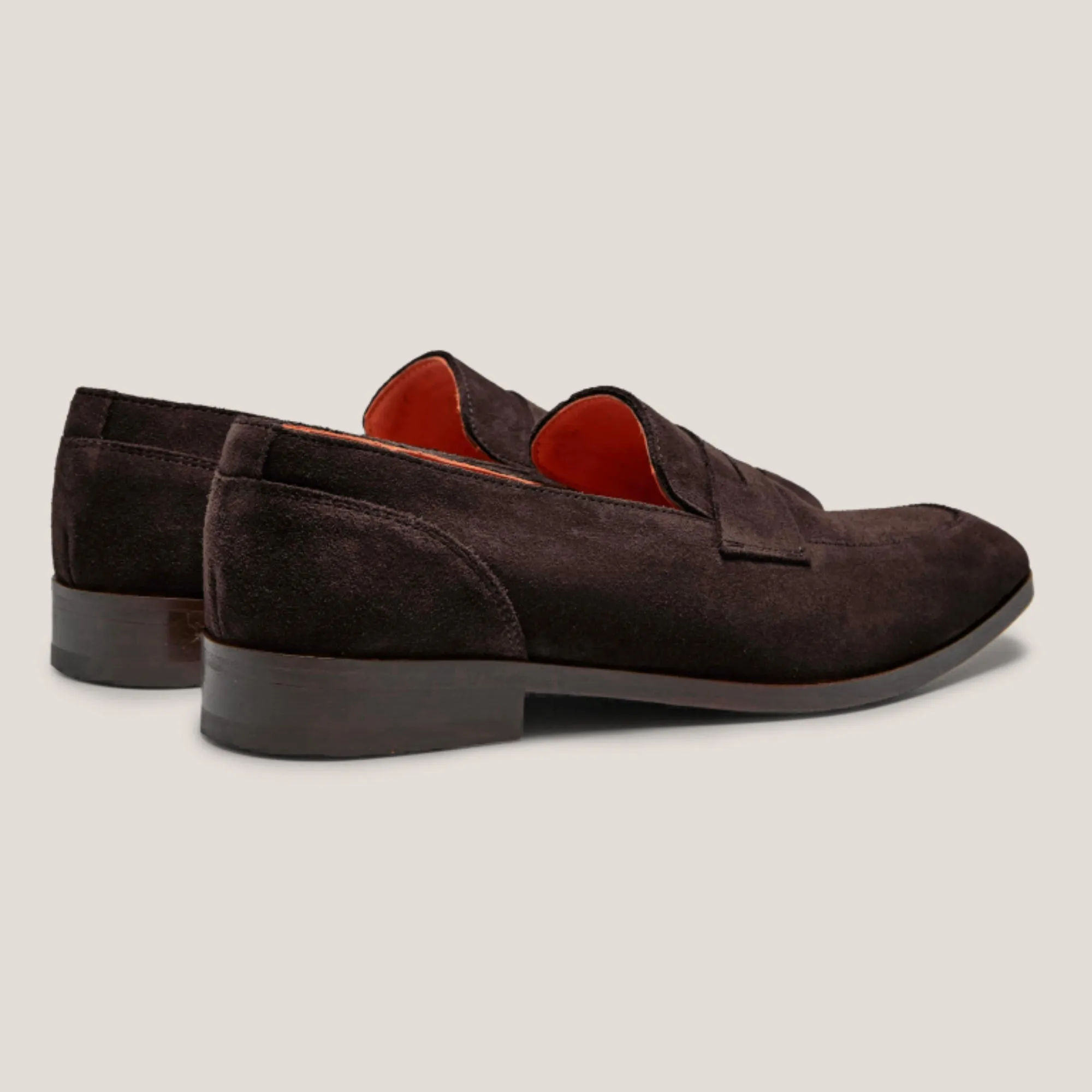 Porto Dark Brown Suede Penny Loafers