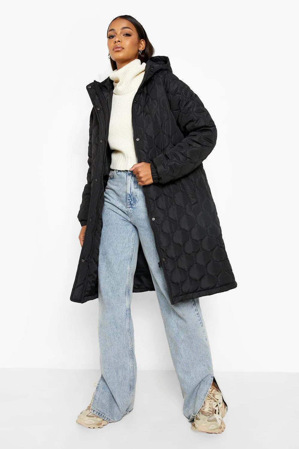 Quilted Longline Puffer Jacket