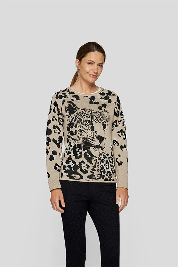 Rabe & LecomteBEIGE ANIMAL PRINT SWEATER