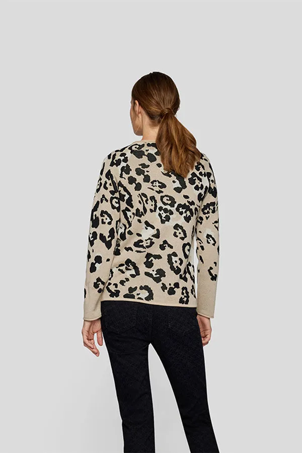 Rabe & LecomteBEIGE ANIMAL PRINT SWEATER