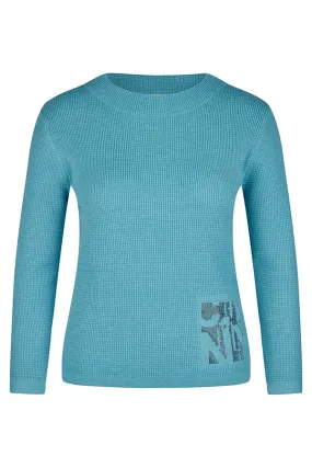 Rabe & LecomteBLUE EMBELISHED CREWNECK SWEATER