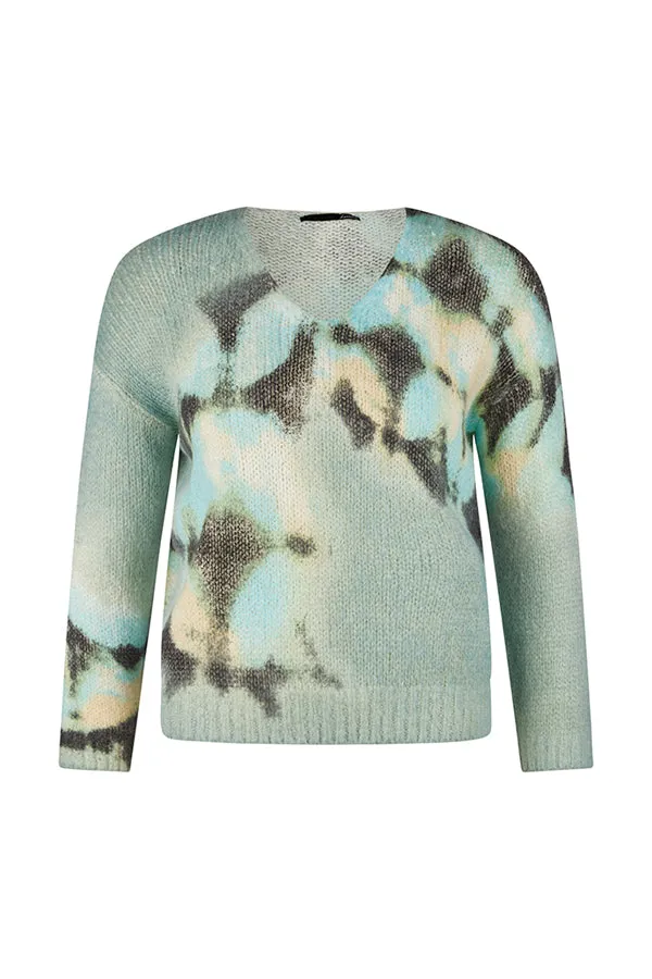 Rabe & LecomteMULTICOLOR V-NECK FINE KNIT SWEATER