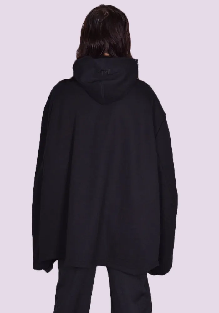 RANDOM IDENTITIES JS-28-22 Hoodie CUTOUT SWEAT HOODIE BLACK