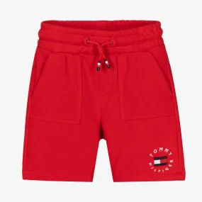 Red Cotton Logo Shorts