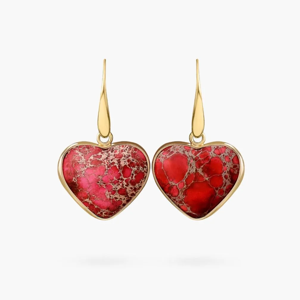 Red Heart Jasper Drop Earrings