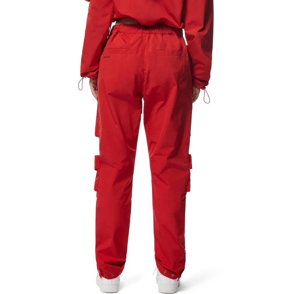 Relaxed Slouched Windbreaker Cargo Pants - True Red