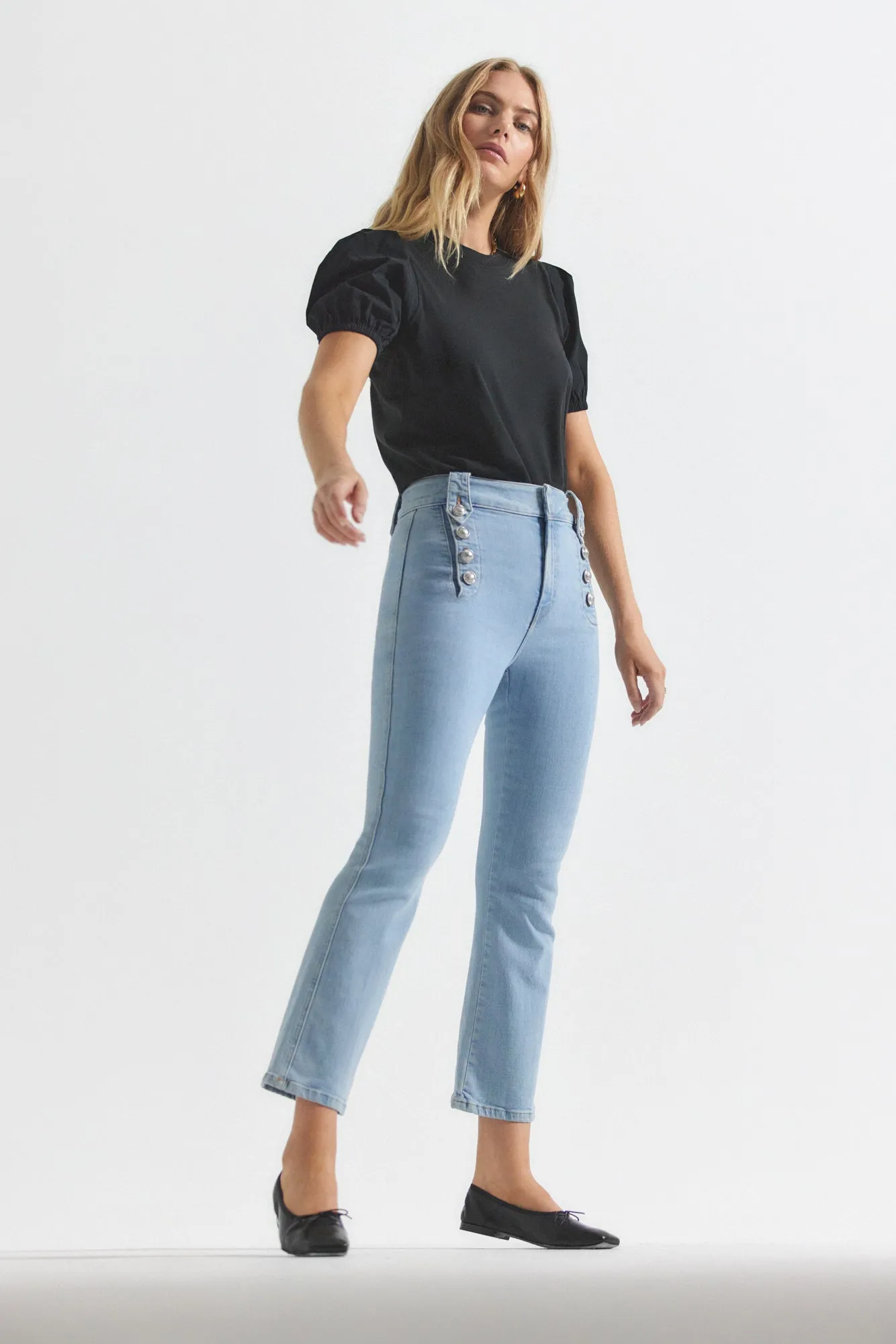 Robertson Crop Flare Jeans - Dover Light