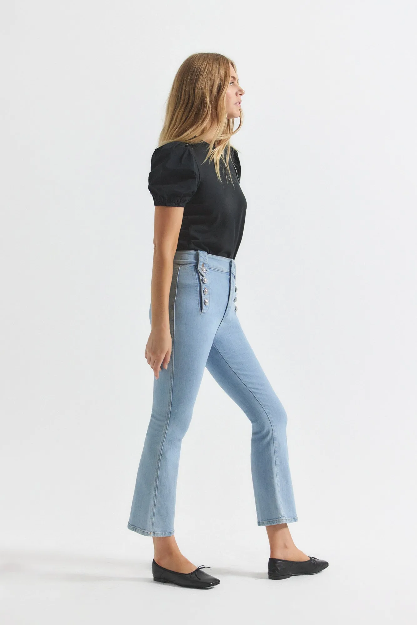 Robertson Crop Flare Jeans - Dover Light