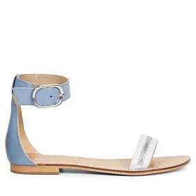 Saint Donelle Zip Decor Lilac Leather Sandals