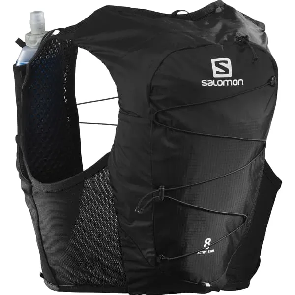 SALOMON-ACTIVE SKIN 8 SET BLACK/BLACK  - Trail running bag