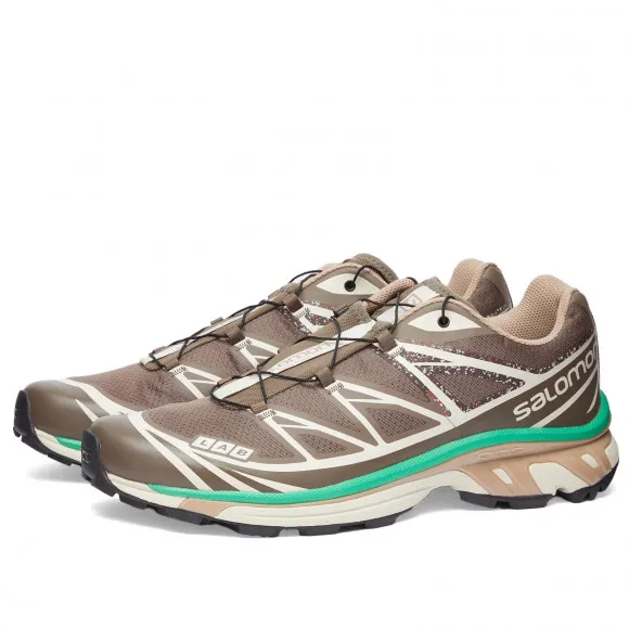 Salomon Men's XT-6 MINDFUL 2 Falcon/Almond Milk/Bright Green