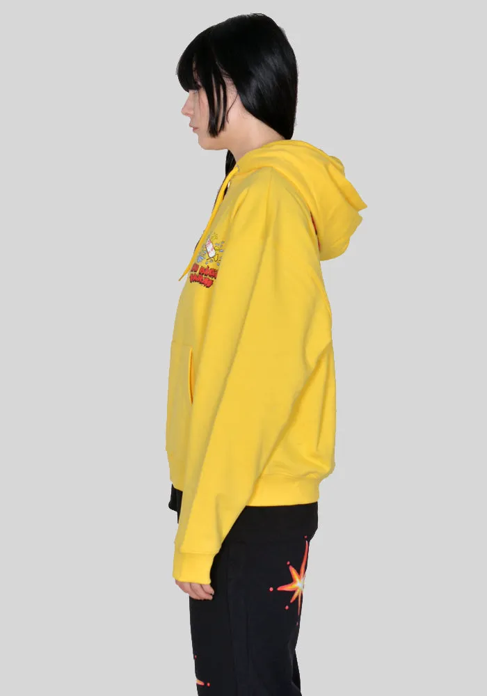 SKY HIGH FARM SHF03T023 SLIPPERY WHEN WET GRAPHIC ZIP SWEAT HOODIE YELLOW