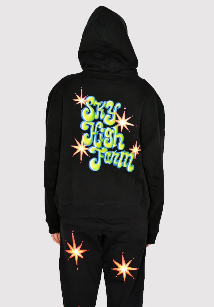 SKY HIGH FARM SHF03T032 ALLY BO FIREWORK SWEAT HOODIE BLACK