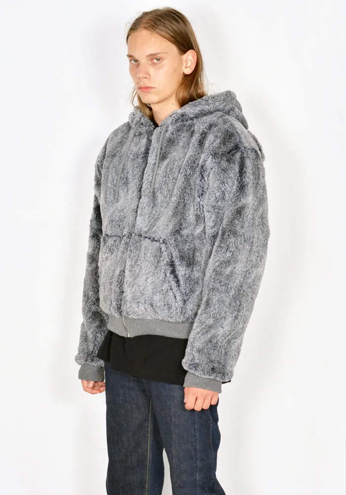 SKY HIGH FARM SHF04T026-1 UNISEX REVERSIBLE WOLF AND SHEEP HOODIE GREY