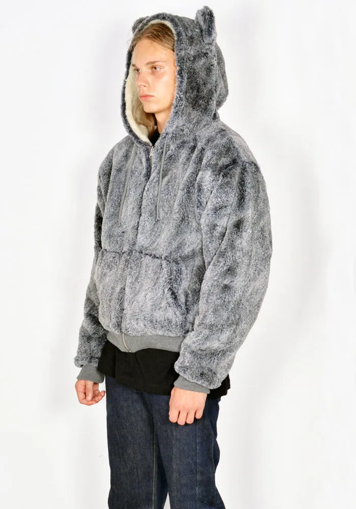 SKY HIGH FARM SHF04T026-1 UNISEX REVERSIBLE WOLF AND SHEEP HOODIE GREY