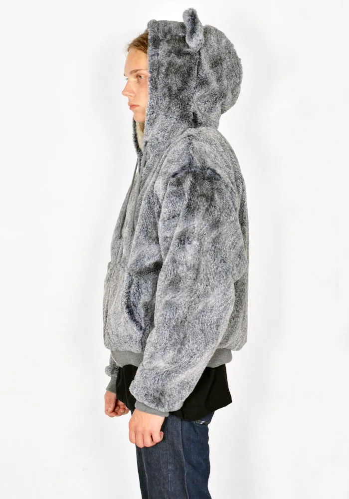 SKY HIGH FARM SHF04T026-1 UNISEX REVERSIBLE WOLF AND SHEEP HOODIE GREY